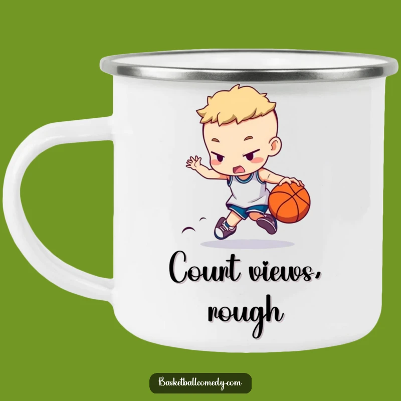 Funny Basketball Camping Mug: Concentrated Character Dribbling, Durable Funny Gift for Outdoorsy Fans