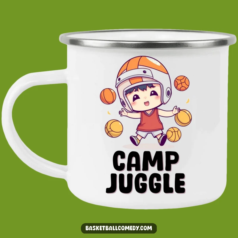 Juggling Basketball Camping Mug: Adventure-Ready Sporty Drinkware Gift