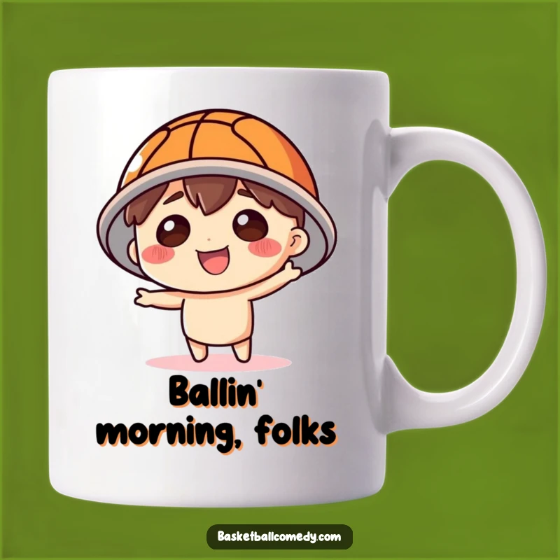 Funny Basketball Hat Character Mug - Playful Sports Coffee Cup, Perfect Gift