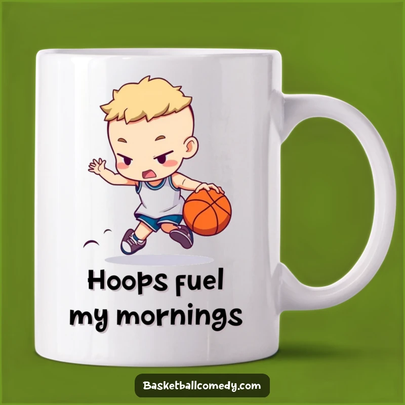 Funny Basketball Player Mug: Intense Concentration Character, Perfect Funny Gift for Sports Fans
