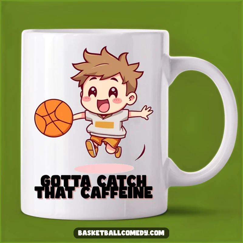 Funny Bouncing Basketball Chaser Mug - Energetic Animal Coffee Cup, Perfect Gift