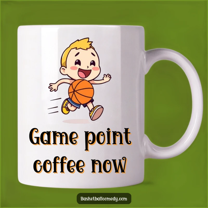 Funny Fast Runner Mug - Happy Character Basketball Speed Lines Gift