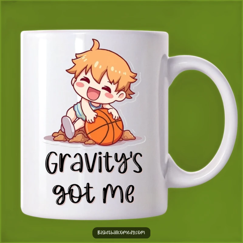Funny Kawaii Character Tripping Basketball Mug - Hilarious Gift for Clumsy Friends