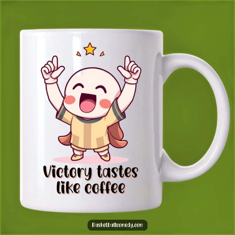 Funny Victory Celebration Mug: Triumphant Character, Ideal Funny Gift for Winners