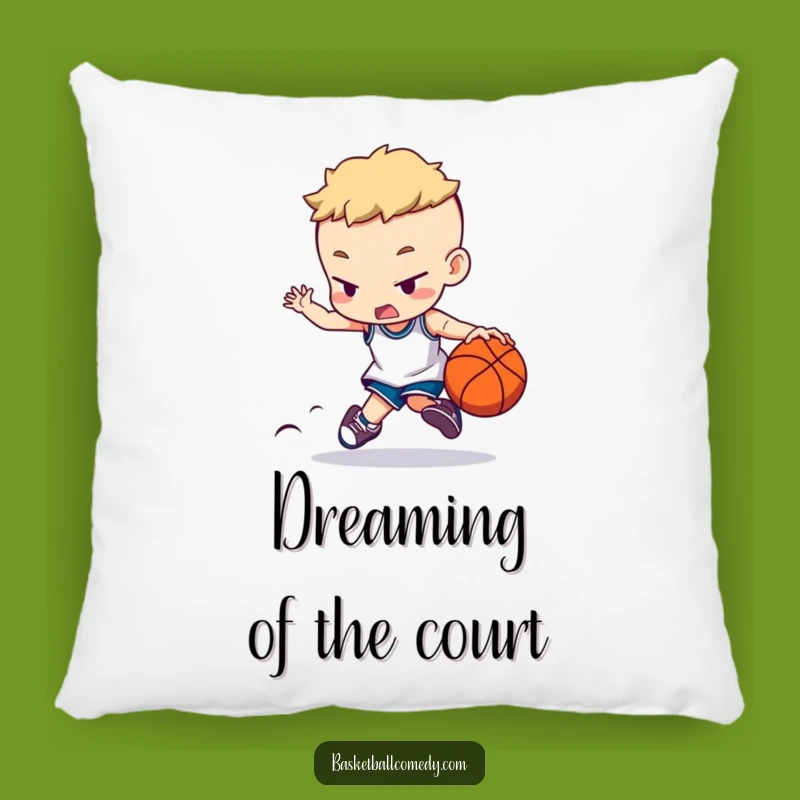 Funny Basketball Pillow: Concentrated Character Dribbling, Comfy Funny Gift for Cozy Sports Fans
