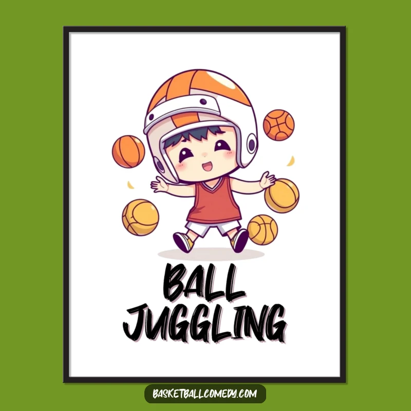 Juggling Basketball Player Digital Print: Instant Sporty Wall Art Gift