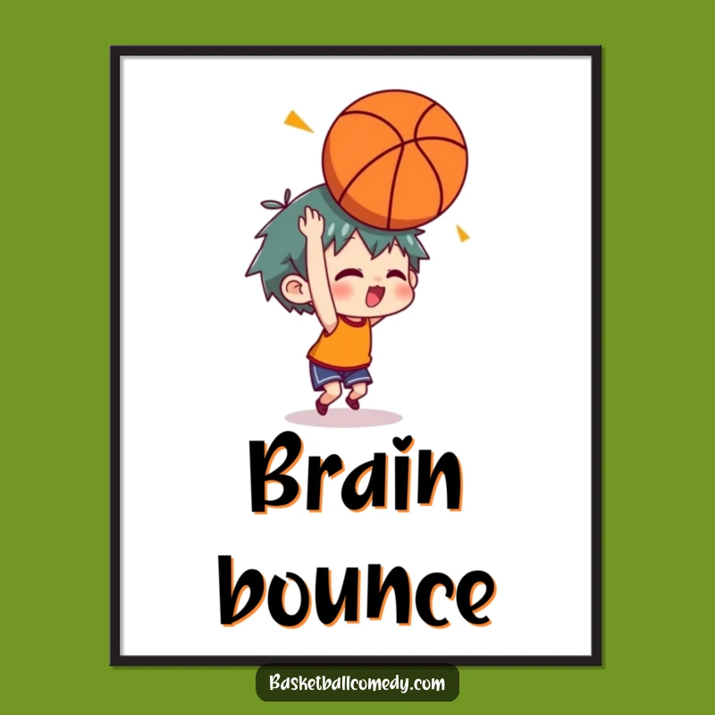 Funny Headshot Basketball Digital Art: Instant Hilarious Gift for Wall Decor