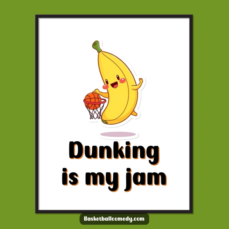 Funny Banana Dunk Digital Art - Instant Cheerful Decor