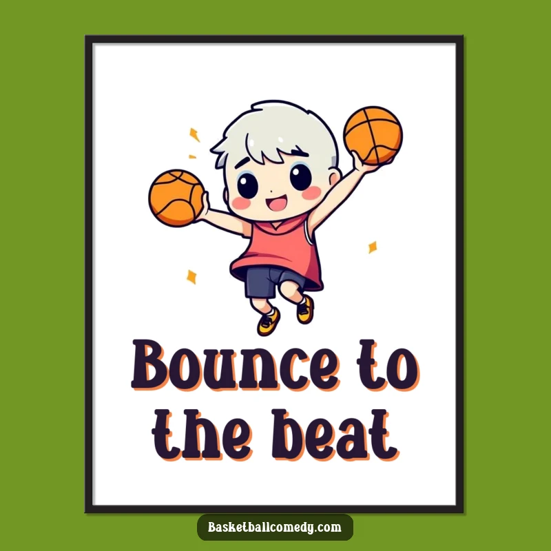 Funny Basketball Dance Digital Print: Instant Download Art for Energetic Spaces