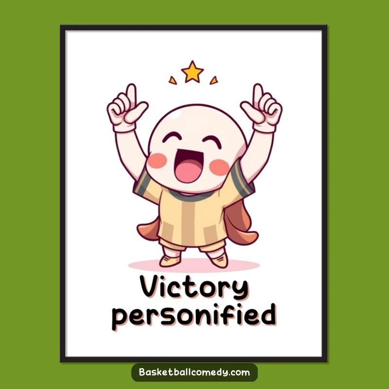 Funny Digital Art: Triumphant Character Celebration, Perfect Funny Gift for Walls