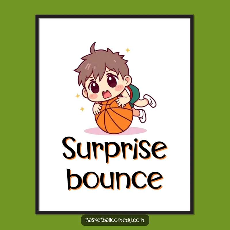 Funny Tripping Basketball Digital Art: Printable Surprised Player Decor