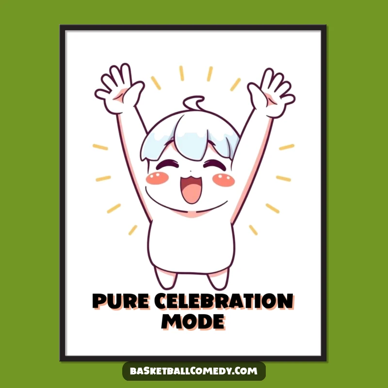 Funny Cheering Character Digital Art: Decorate with Joy, a Vibrant Funny Gift