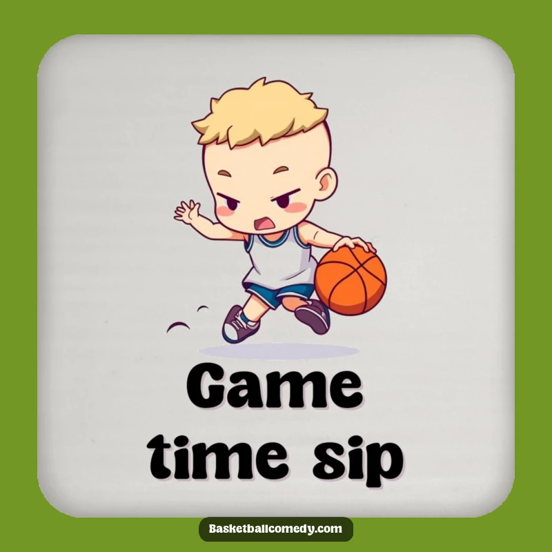 Funny Basketball Coaster: Intense Concentration Character Protection, Chic Funny Gift for Tabletop Game