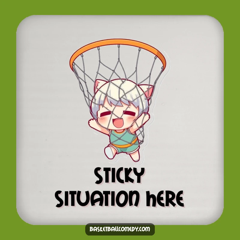 Funny Basketball Net Coaster - Protect Surfaces Humorously