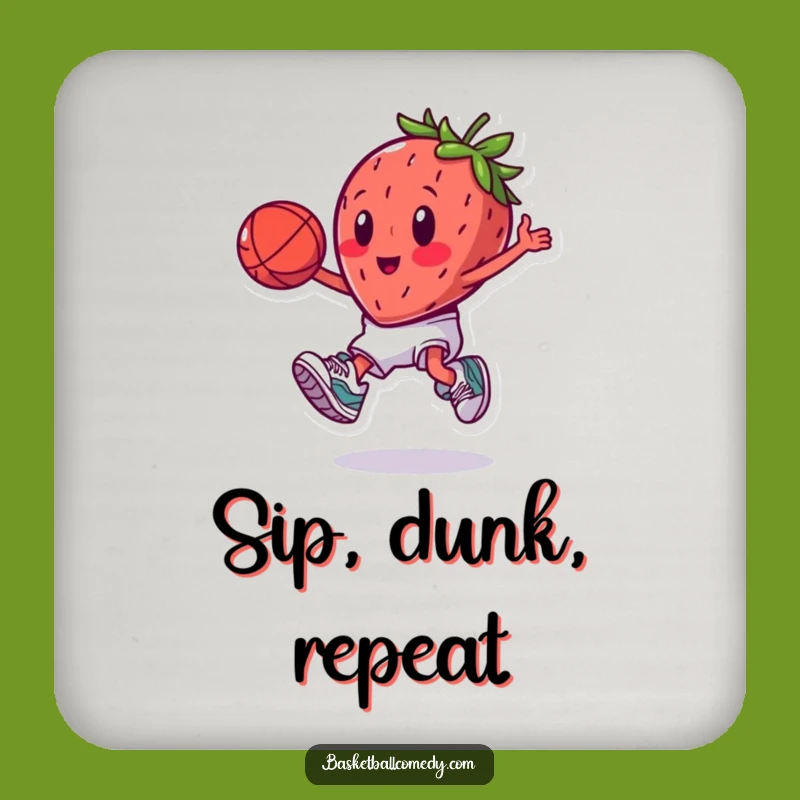 Funny Dunking Strawberry Drink Coaster: Playful Cartoon Fruit Protector, A Hilarious Home Gift