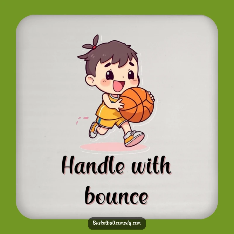 Funny Basketball Dribbling Character Coaster: Protect Surfaces with this Funny Gift