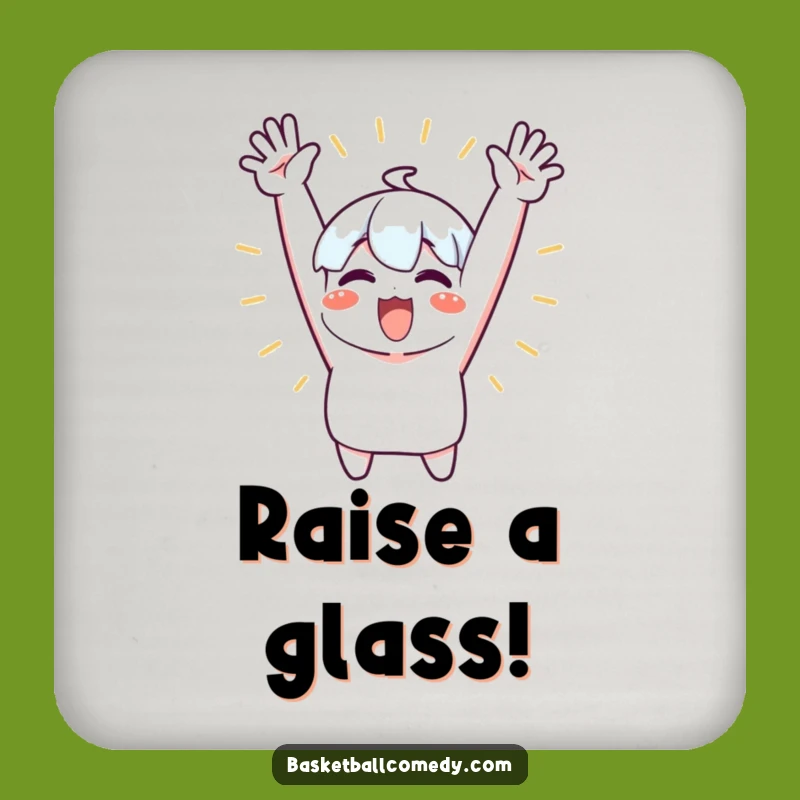 Funny Cheering Character Coaster: Protect Surfaces, Add Celebration Gift