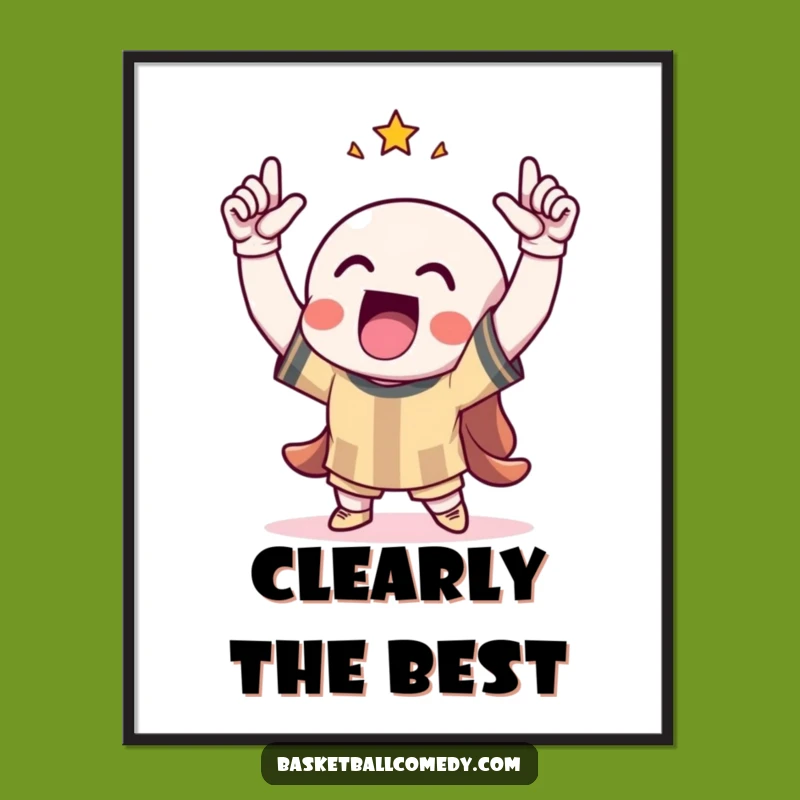 Funny Poster: Triumphant Character Celebration Art, Perfect Funny Gift