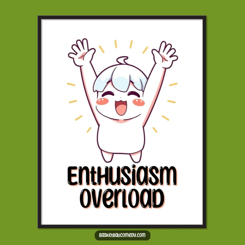 Funny Cheering Character Poster: Decorate with Celebration, a Motivational Funny Gift