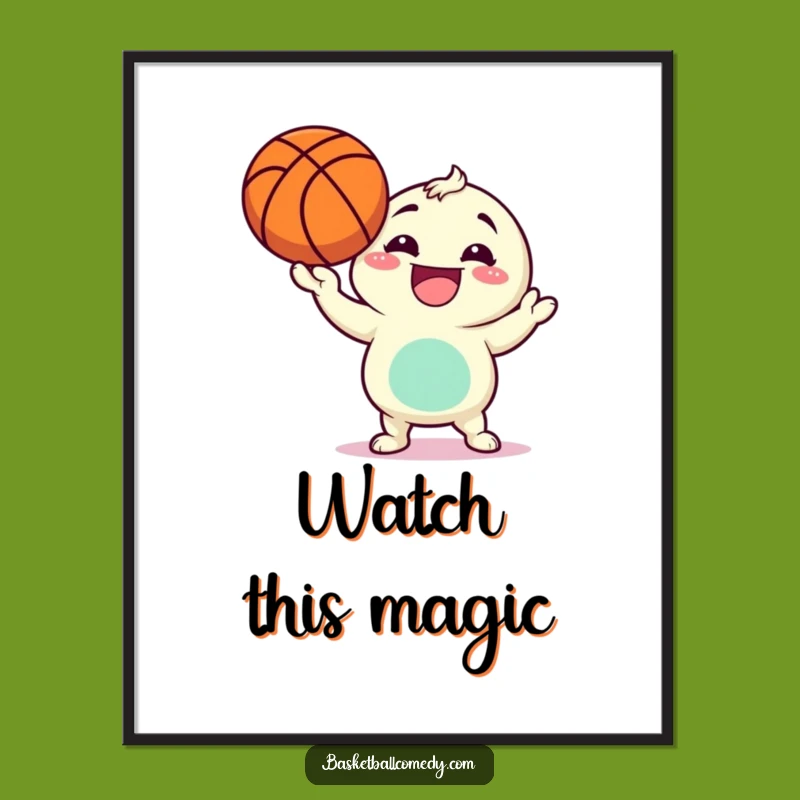Funny Basketball Character Poster: Hilarious Wall Art for a Playful Vibe