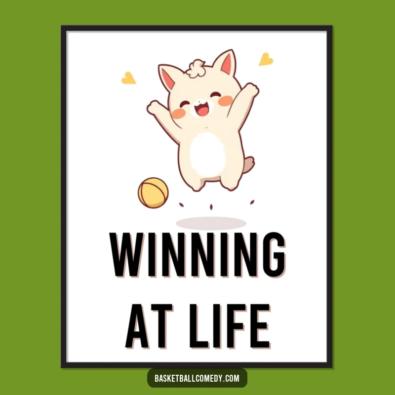 Funny Kawaii Character Victory Poster - Dynamic Wall Art Gift!