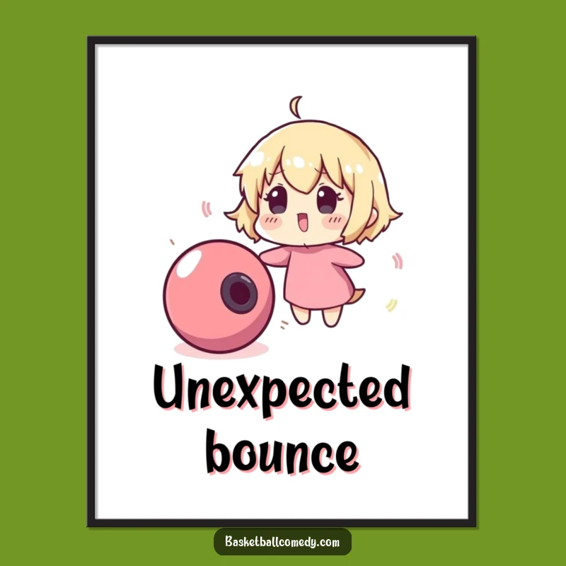 Funny Surprise Ball Art Print - Humorous Character Poster