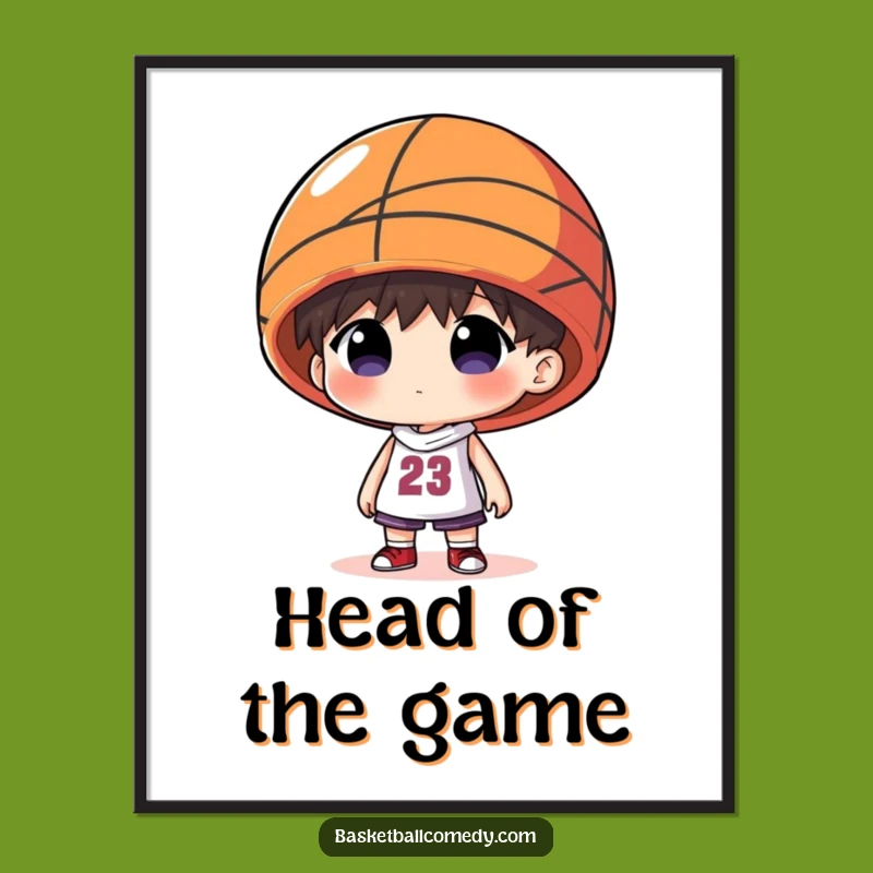 Funny Basketball Hat Poster - Whimsical Wall Art for Fans