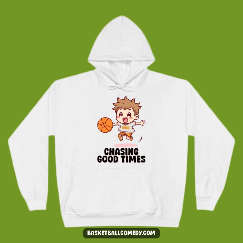 Cozy Funny Basketball Chaser Hoodie - Warm & Energetic Apparel, Gift Idea