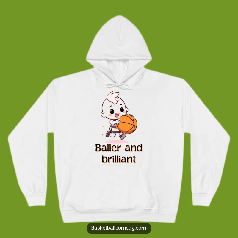 Funny Kawaii Baller Hoodie: Cozy Dribble, Hilarious Sports Gear