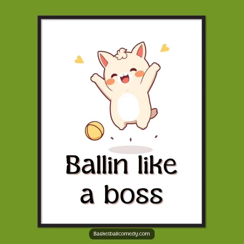 Dynamic Free Printable Wall Art: Kawaii Character Dunk, Sporty Downloadable Decor