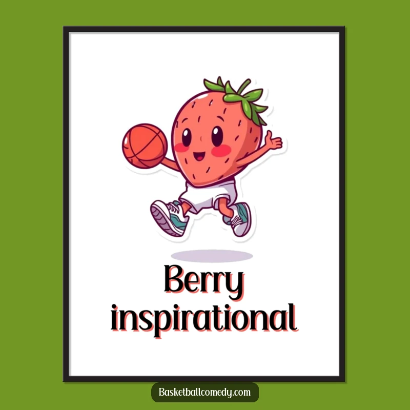 Free Printable Slam Dunk Strawberry Wall Art: Funny Downloadable Decor Gift