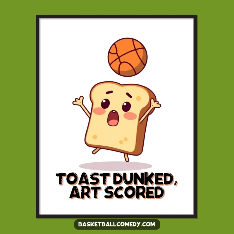 Free Printable Toast Basketball Wall Art - Funny Surprised Downloadable Decor