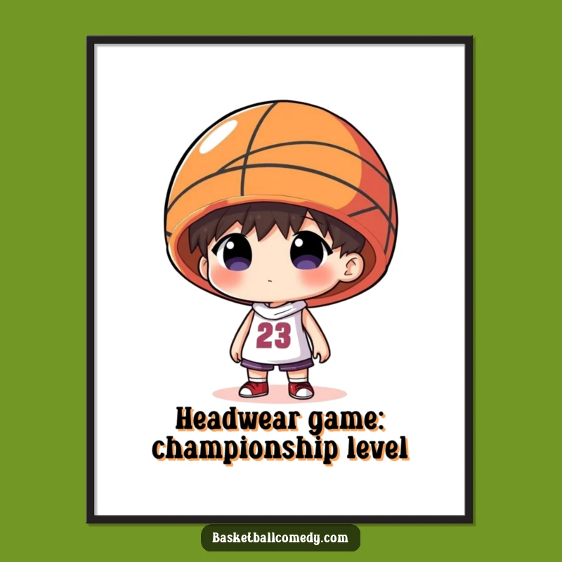 Funny Free Printable Wall Art: Basketball Hat Humor, Humorous Downloadable Decor