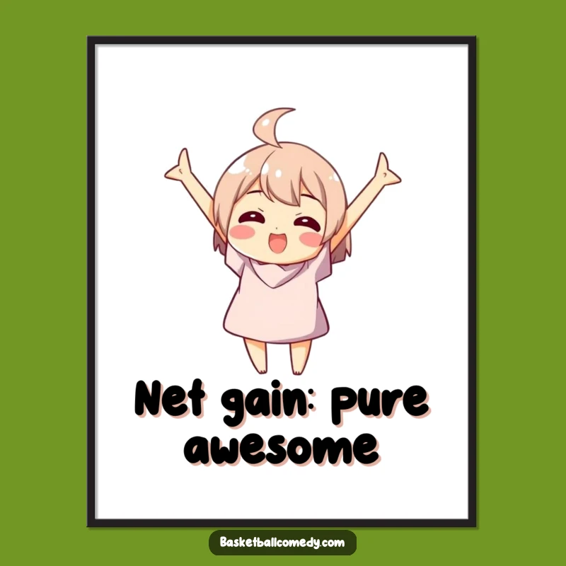 Funny Free Printable Wall Art: Basketball Swish Celebration, Humorous Downloadable Decor Gift