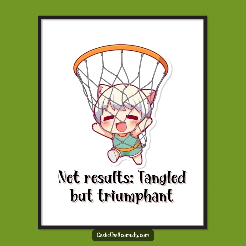 Funny Free Printable Wall Art: Tangled Basketball Character, Humorous Downloadable Decor Gift