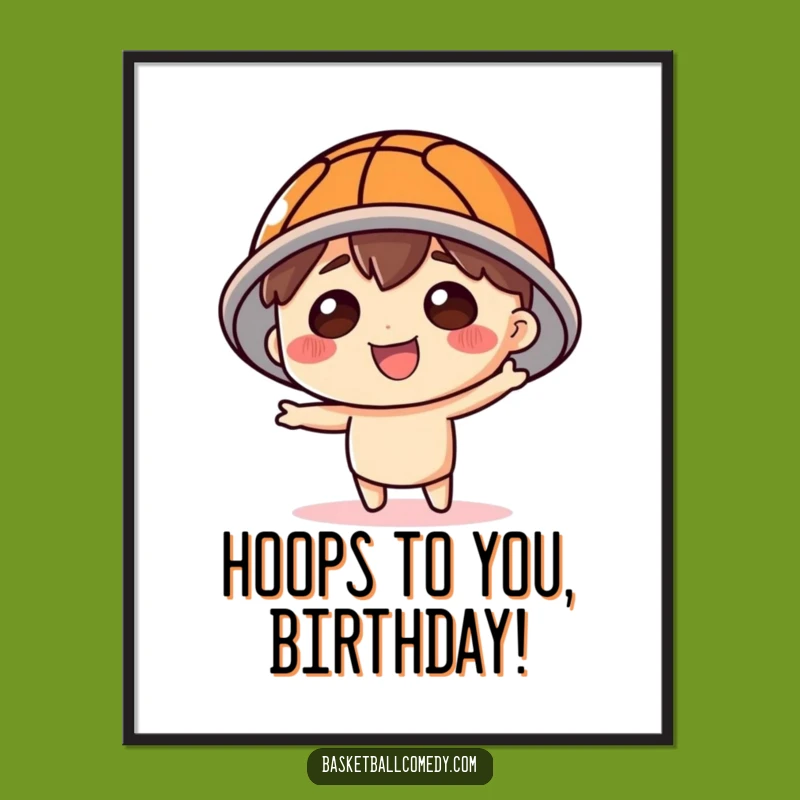 Free Printable Wall Art: Funny Basketball Hat Character - Quirky Downloadable Decor!