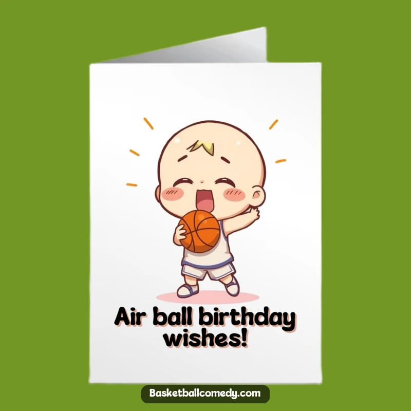 Free Printable Funny Miss Birthday Card: Basketball Fail Downloadable Gift for Laughs
