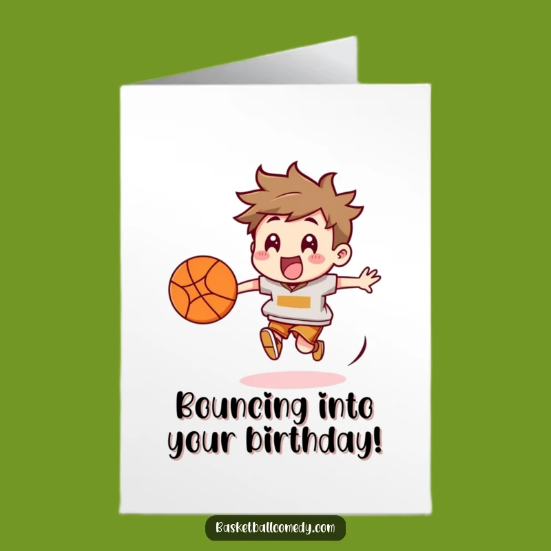 Free Printable Birthday Card: Funny Basketball Chase - Energetic Downloadable Gift!