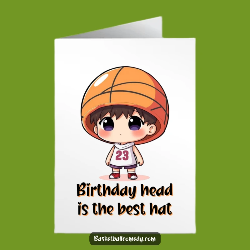 Free Printable Birthday Card: Funny Basketball Hat, Humorous Downloadable Gift for Fans