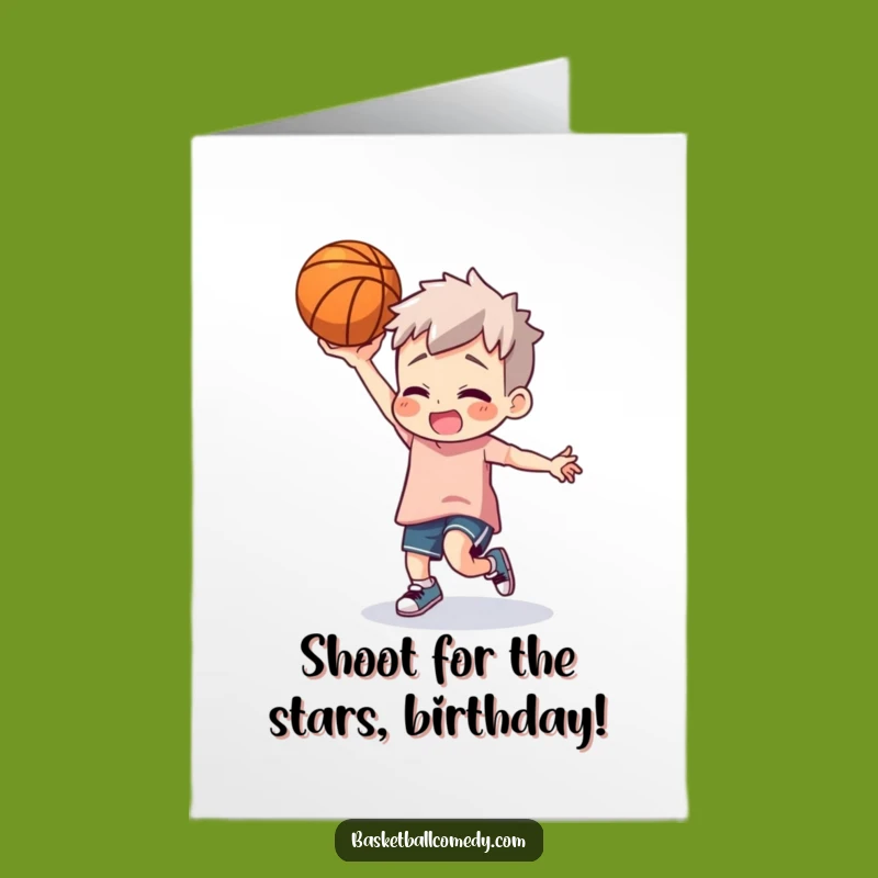 Free Printable Birthday Card: Silly Dancing Character, Basketball Fan Gift