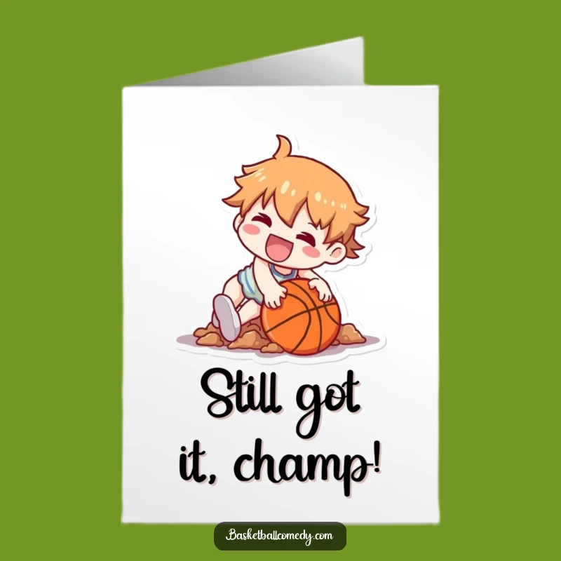 Free Printable Funny Birthday Card: Kawaii Character Tumbles Hilariously! The Perfect DIY Downloadable Gift.