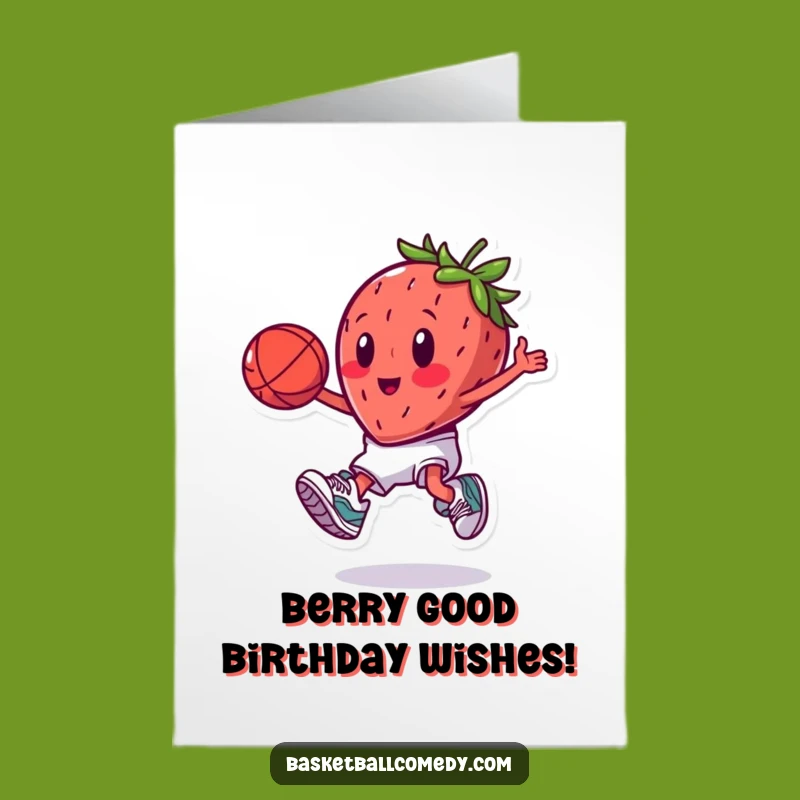 Free Printable Slam Dunk Strawberry Birthday Card: Funny Downloadable Gift