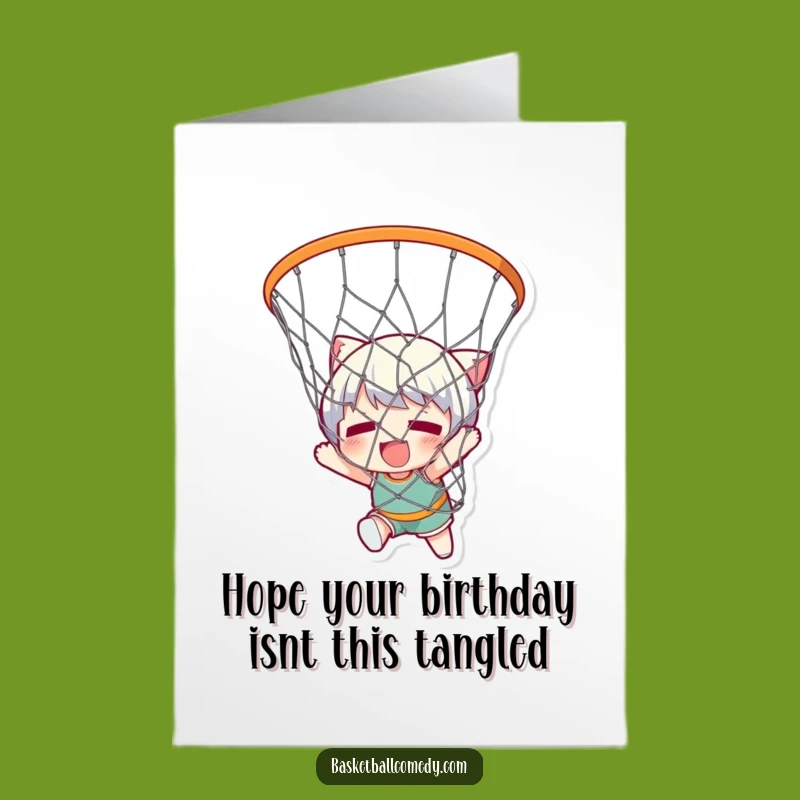 Free Printable Birthday Card: Tangled Character Mishap, Funny Downloadable Gift for Ballers