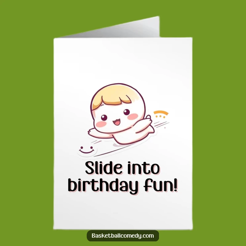 Free Printable Funny Birthday Card: Smiley Slide, Downloadable Birthday Fun