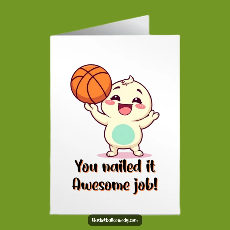 Hilarious Free Printable Congrats Card: Basketball Champ Character - Fun Downloadable Gift