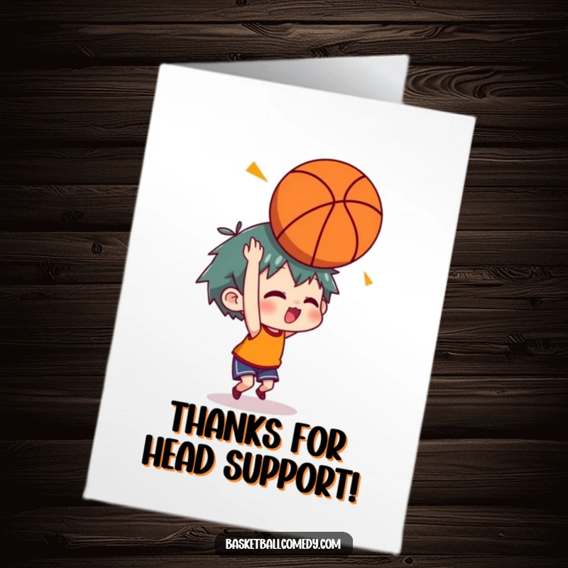 Funny Free Printable Thank You Card: A baboon sporting stars around its head from a basketball bounce, implying thanks.