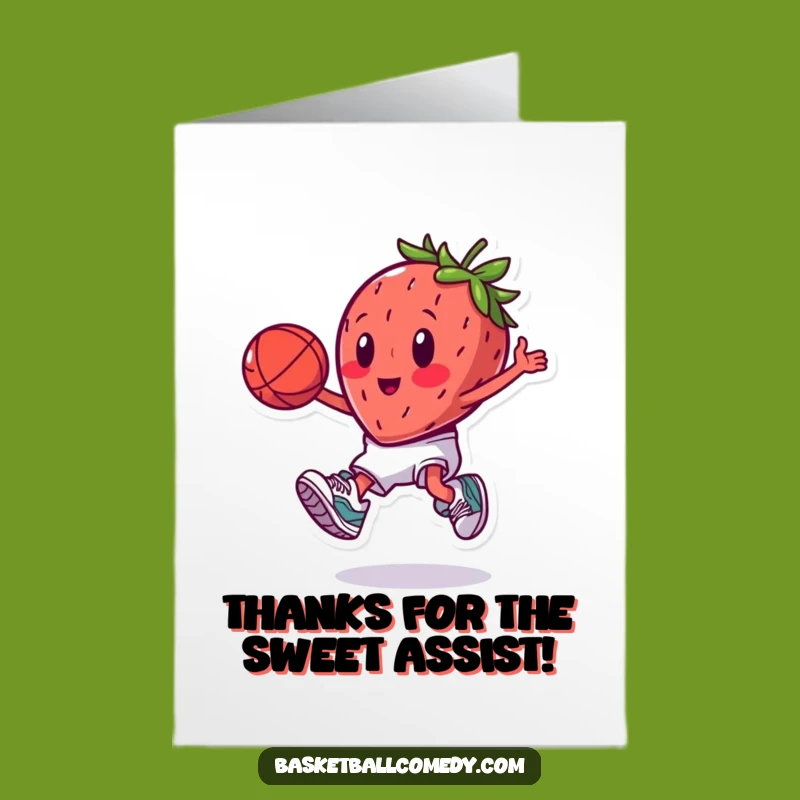 Free Printable Slam Dunk Strawberry Thank You Card: Funny Downloadable Gift
