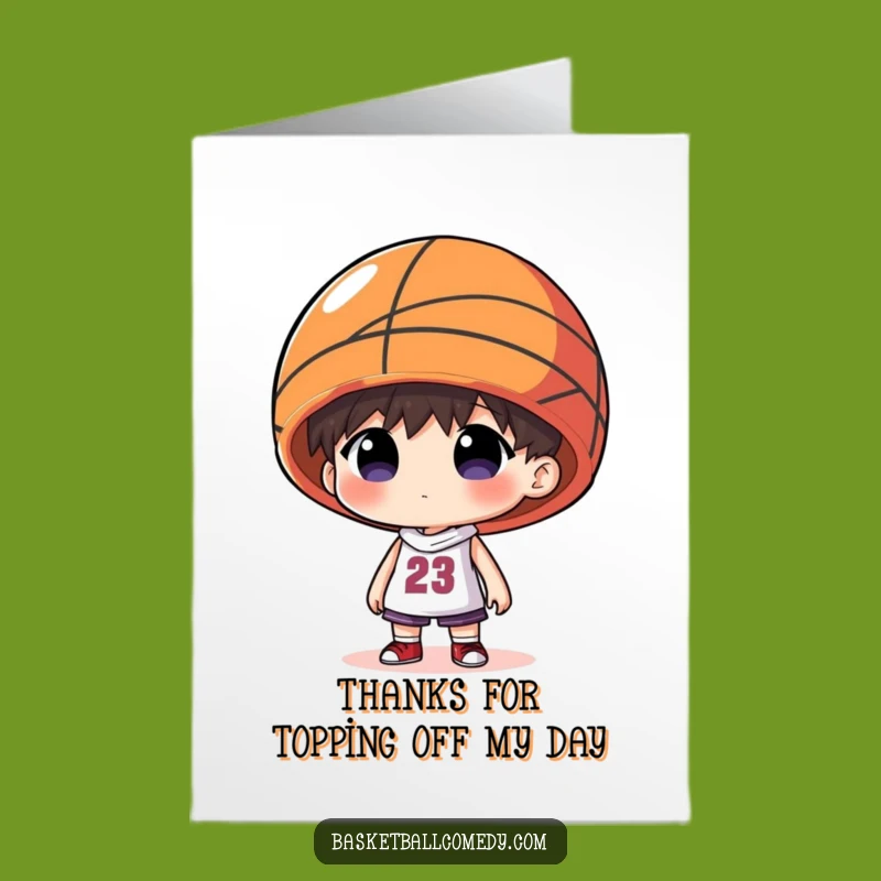 Free Printable Thank You Card: Funny Basketball Hat, Humorous Downloadable Appreciation