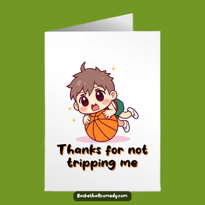 Free Printable Tripping Thank You Card: Basketball Wobble Downloadable Gift
