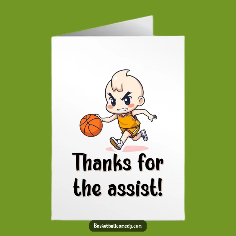 Free Printable Funny Basketball Thank You Card - Grateful Character Downloadable